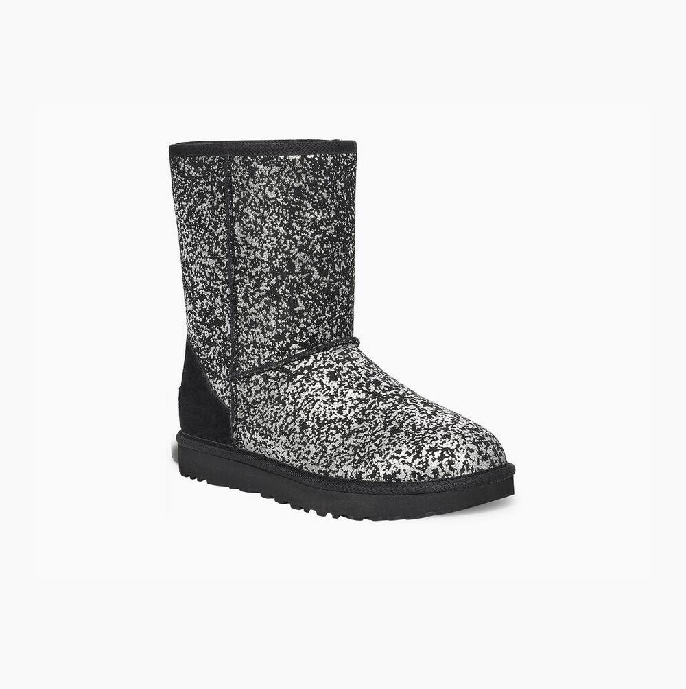 UGG Classic Short II Foil Glam Black Boots for Women (LVBX15346)